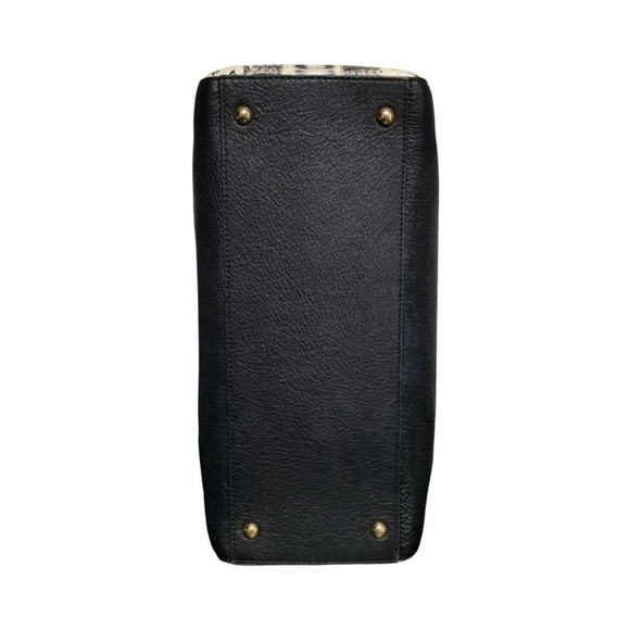 MICHAEL Michael Kors Black Pebbled Leather & Faux Python Bowler Satchel
L - Picture 8 of 12